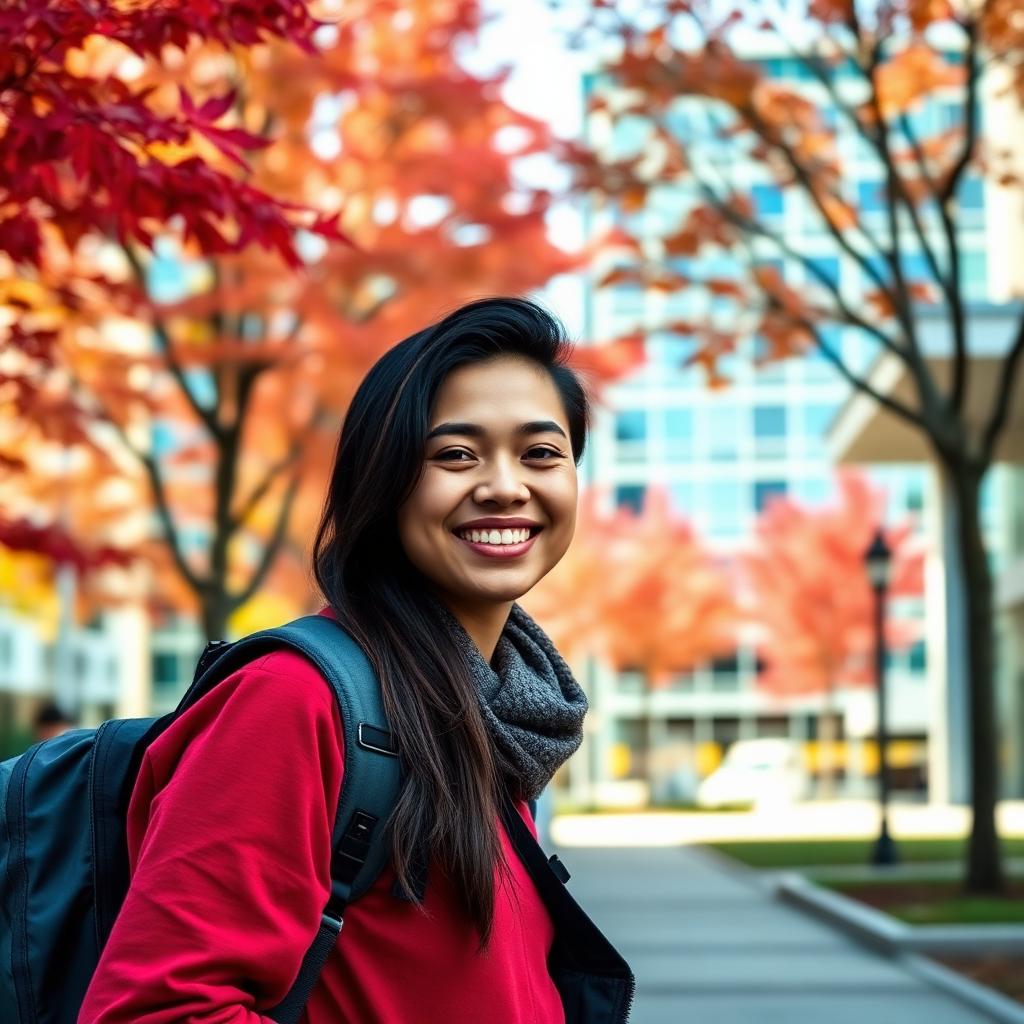 International student on an Ontario college campus